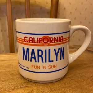 Vintage 1989 Mug Shanty California License Plate MARILYN Ceramic Mug
